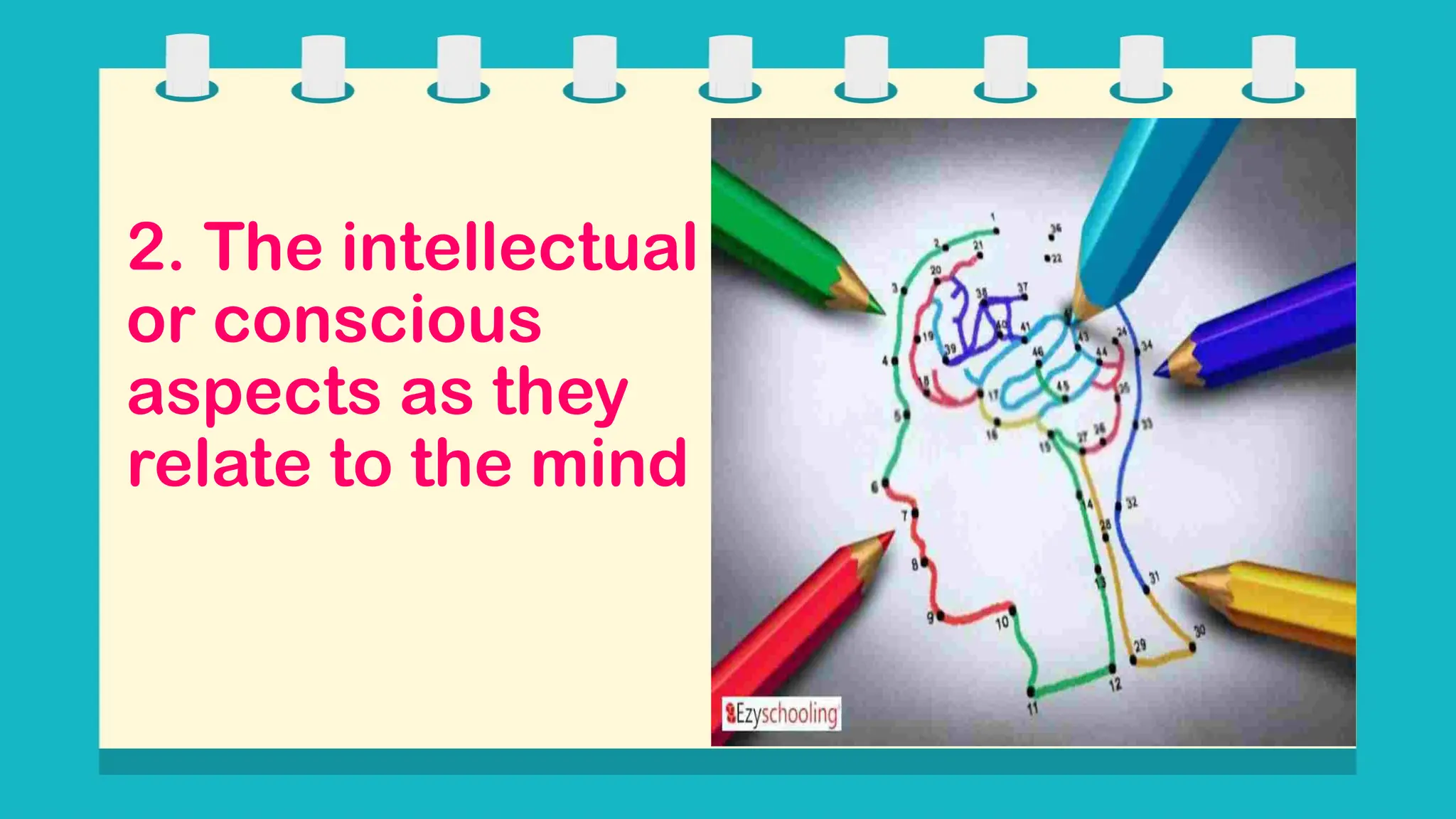 2. The intellectual
or conscious
aspects as they
relate to the mind
 