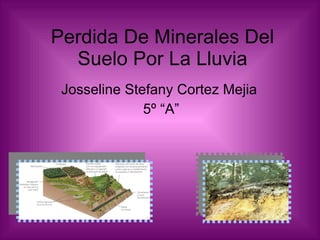 Perdida De Minerales Del Suelo Por La Lluvia Josseline Stefany Cortez Mejia  5º “A” 