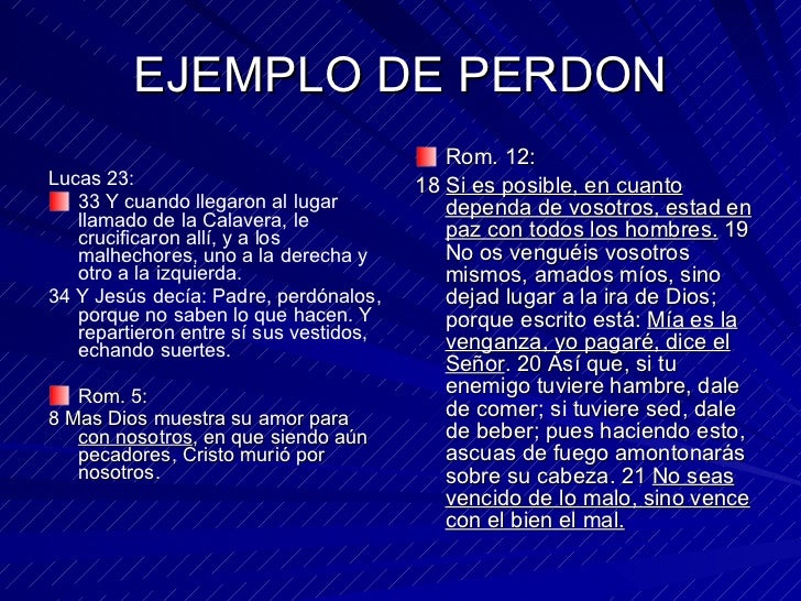 Ejemplos De Perdon En La Vida Diaria