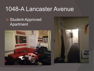 1048-A Lancaster Avenue


Student-Approved
Apartment

 