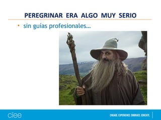 PEREGRINAR ERA ALGO MUY SERIO
• sin guías profesionales…
 