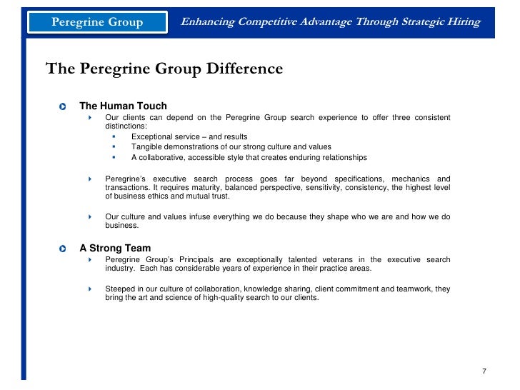 Peregrine Group Overview