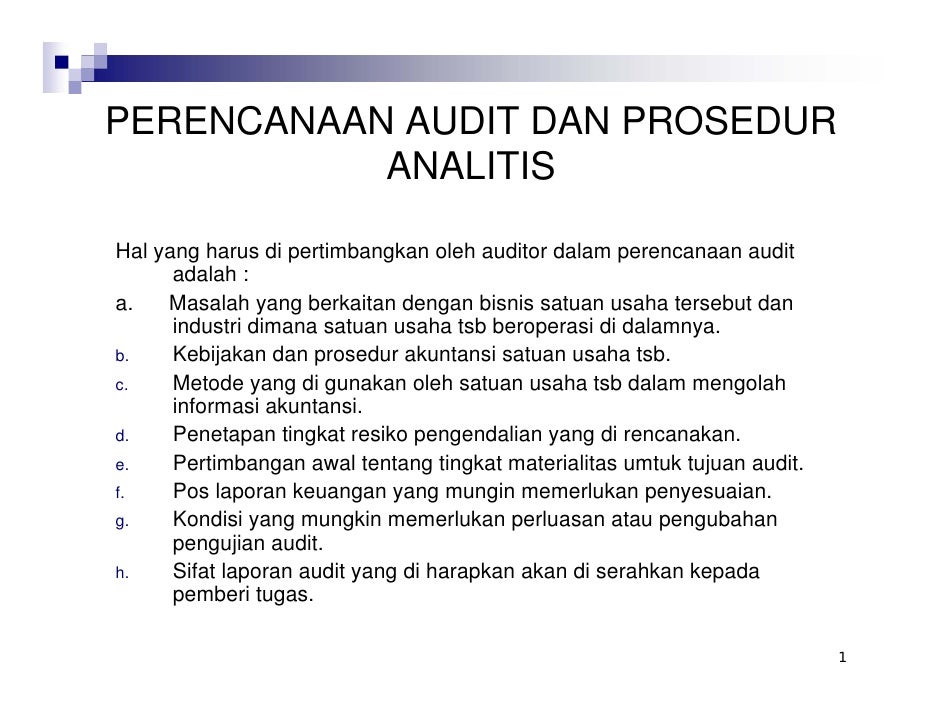 Perencanaan Audit Dan Prosedur Analitis 2