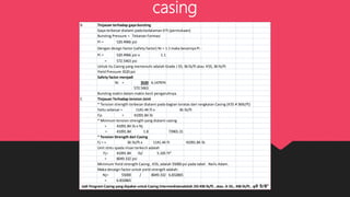Perencanaan casing pada pemboran | PPTX