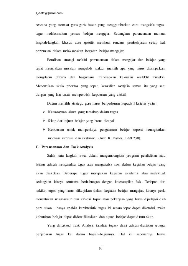 perencanaan dalam strategi belajar perencanaan dalam strategi belajar