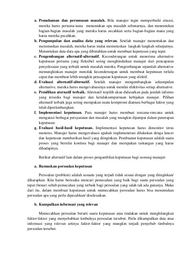 Perencanaan dan Pembuatan Keputusan