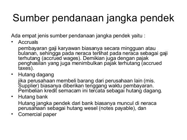 Perencanaan Dan Pendanaan Jangka Pendek