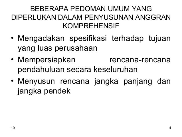 Perencanaan dan Pengaanggaran Perusahaan