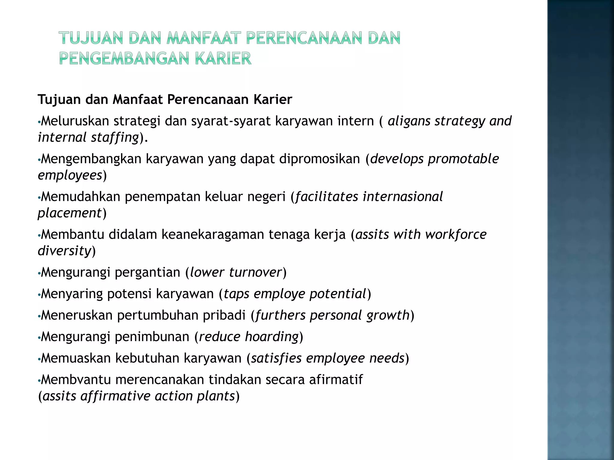 Perencanaan Dan Pengembangan Karier Pptx