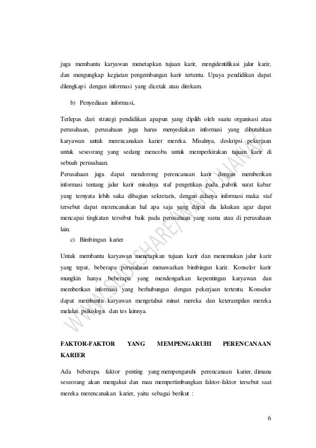 Teori dan gambaran umum perencanaan dan pengembangan karir