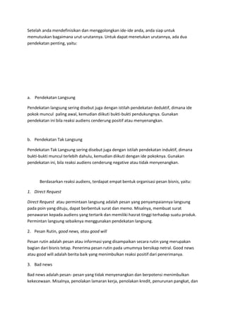 Perencanaan pesan komunikasi bisnis