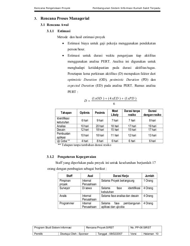 Perencanaan proyek si