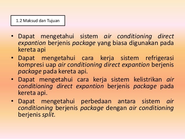 Perencanaan sistem air conditioning kereta api