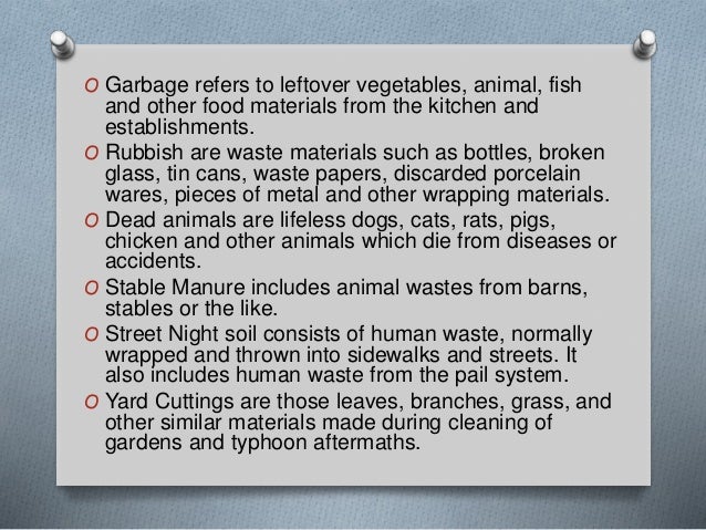 Perennial Community Health Problem