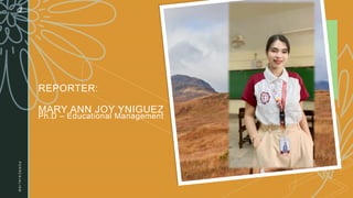 P
E
R
R
E
N
I
A
L
I
S
M
2
REPORTER:
MARY ANN JOY YNIGUEZ
Ph.D – Educational Management
 
