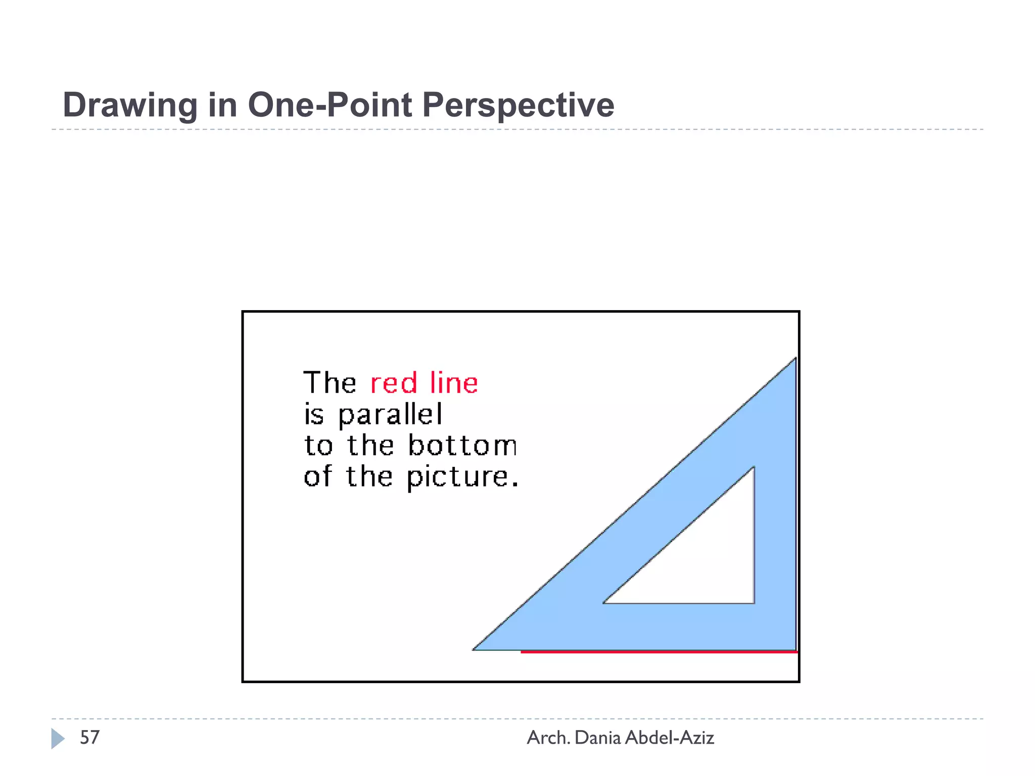 Drawing in One-Point Perspective
57 Arch. Dania Abdel-Aziz
 