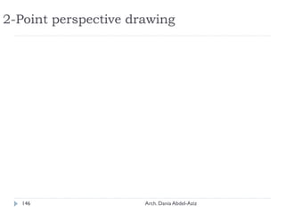 2-Point perspective drawing
146 Arch. Dania Abdel-Aziz
 