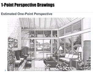 Estimated One-Point Perspective
1-Point Perspective Drawings
43 Arch. Dania Abdel-Aziz
 