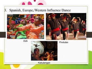 3. Spanish, Europe,/Western Influence Dance

Asik

Pindulas

Kakulangan

 