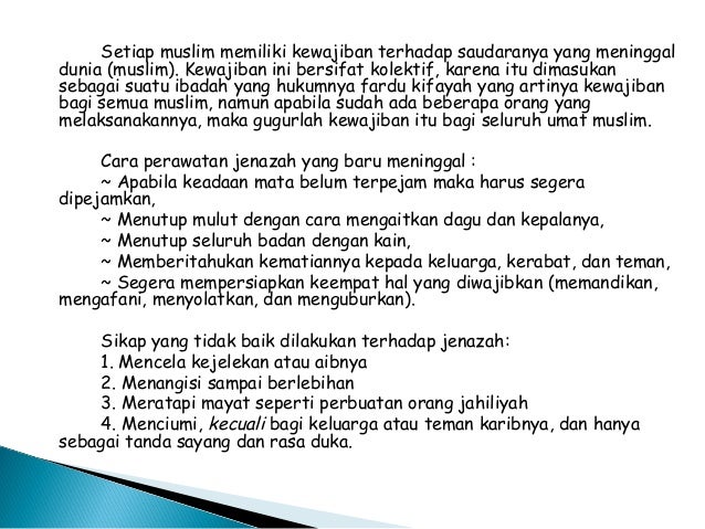 Tata Cara Perawatan Jenazah