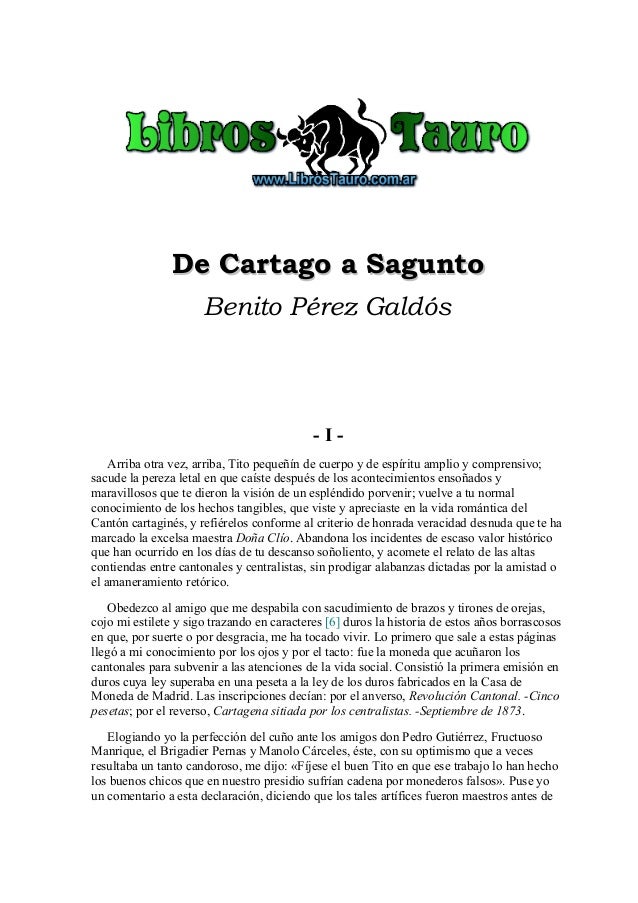 Perez Galdos Benito De Cartago A Sagunto perez galdos benito de cartago a sagunto