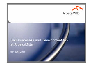 Self-awareness and Development tool
at ArcelorMittal

08th June 2011
 