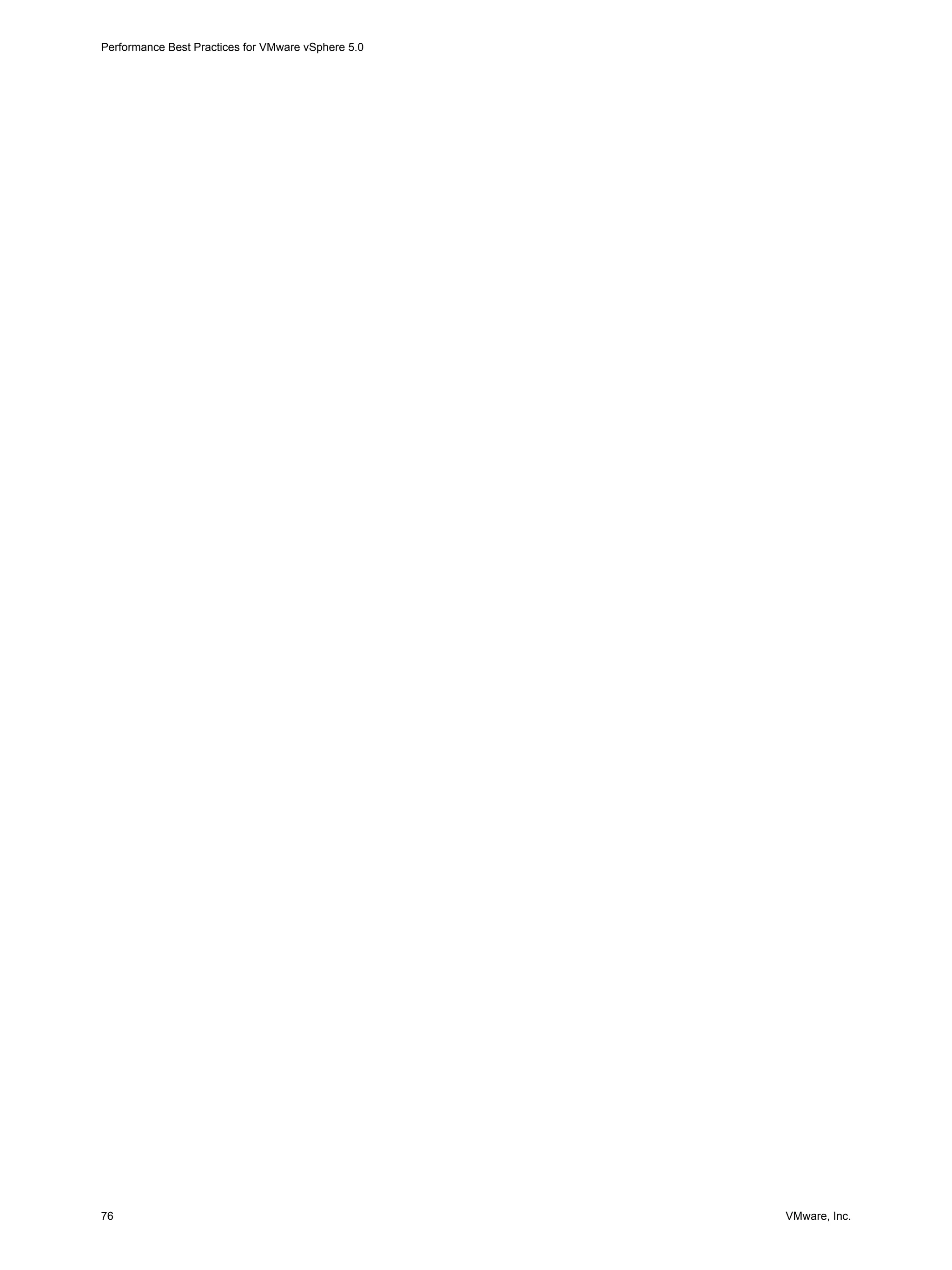 Performance Best Practices for VMware vSphere 5.0
76 VMware, Inc.
 