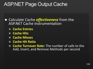 150
 effectiveness
 Cache Entries
 Cache Hits
 Cache Misses
 Cache Hit Ratio
 Cache Turnover Rate
 