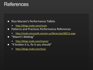 
 http://blogs.msdn.com/ricom

 http://msdn.microsoft.com/en-us/library/aa338212.aspx

 http://blogs.msdn.com/maoni/

 http://blogs.msdn.com/tess/
 