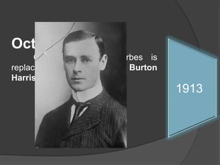 Oct 6.	Governor General Forbes is replaced by Francis Burton Harrison.1913