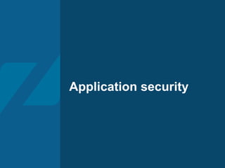 Application security
 
