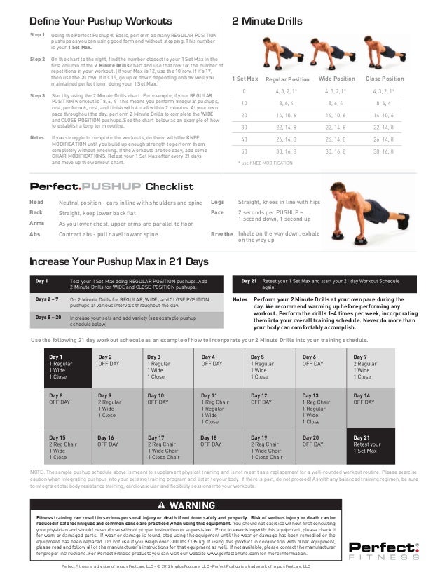 Perfect Pushup Workout Chart