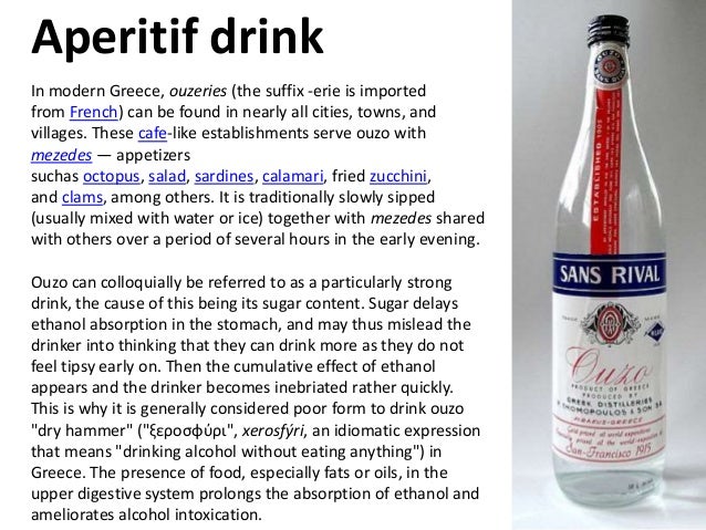 Perfect aperitif drink of 2015 ice trinke greek ouzo