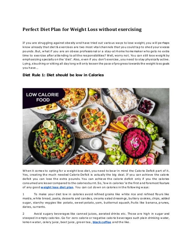 Perfect Diet Plan For Weight Loss