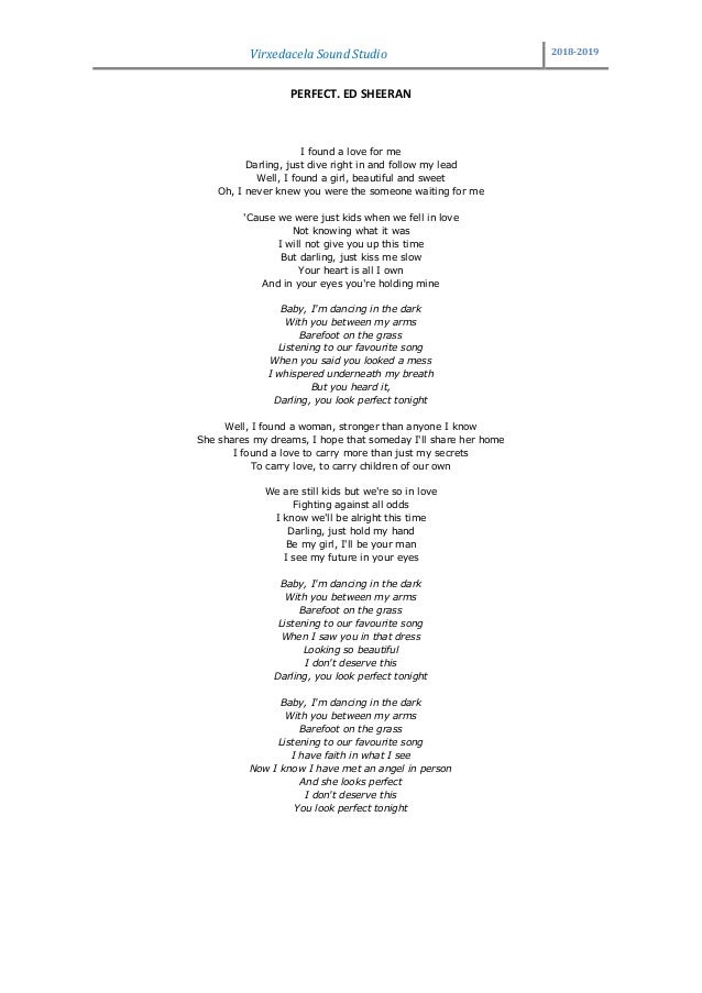 Perfect Ed Sheeran