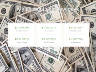 My account after few daysMy account after few days
 