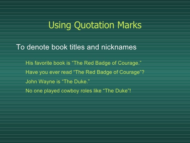 punctuation title