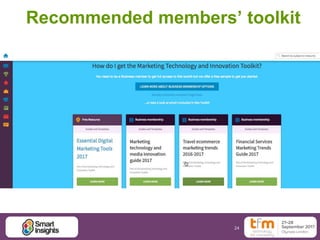 24
Recommended members’ toolkit
 