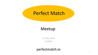 Perfect Match
1
Meetup
25 July 2018
London
perfectmatch.io
 