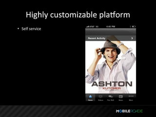 Highly customizable plalorm
• Self service
 