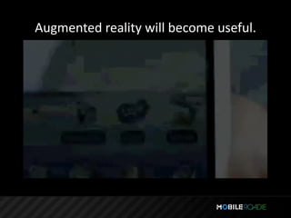 Augmented reality will become useful.
 