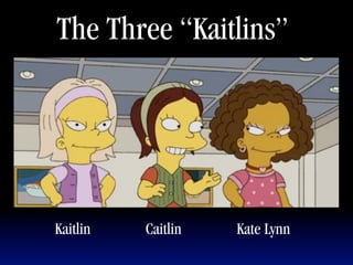 The Three “Kaitlins”




Kaitlin   Caitlin   Kate Lynn
 