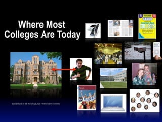 Where Most
Colleges Are Today




 Special Thanks to Bob McCullough, Case-Western Reserve University
 