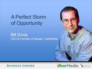 A Perfect Storm
of Opportunity

Bill Gross
CEO & Founder of Idealab / UberMedia
 