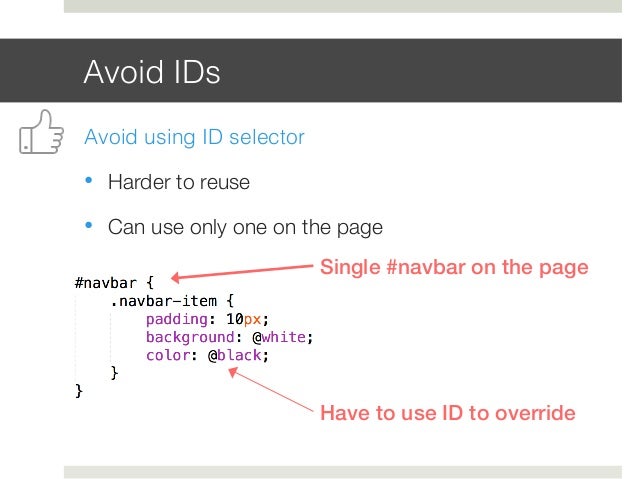 How to write css with id