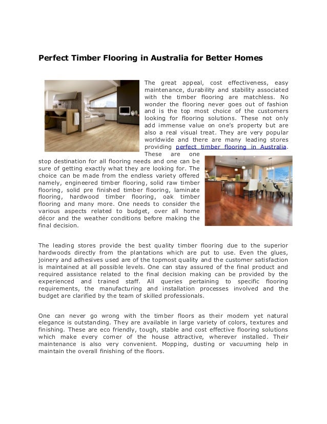 Perfect Timber Flooring In Australia