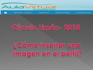 Círculo Limón- 2010 ¿Cómo insertar una  Imagen en el perfil? 