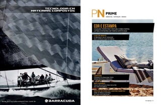 ESSENCIAL . INOVAÇÃO . DESIGN 
Cor e estampa 
Coleção Tempotest mistura cores fortes, 
listras e estampas de forma sofisticada 
Luiz de basto 
O premiado yacht designer 
que começou aqui no Brasil 
CAPOTAS 
Conheça os principais tipos 
oferecidos pelo mercado 
AP A BORDO 
Cinco aplicativos para facilitar 
sua vida no barco 
MOTOR DE POPA OU CENTRO RABETA? 
Saiba os prós e contras 
de cada motorização 
22 PERFILNÁUTICO PERFILNÁUTICO 23 
 