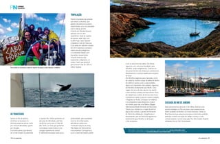 Chegada ao Rio de Janeiro 
Após percorrermos cerca de 3 mil milhas, faremos uma 
parada estratégica no Rio de Janeiro para abastecimento, 
matar saudades da família e um breve descanso. Ainda no 
Brasil faremos duas pequenas travessias onde todos poderão 
participar e sentir a emoção de velejar conosco e curtir 
o litoral sudeste e sul de nosso país: Rio–Ilha Grande–Ilhabela 
e Ilhabela–Ilha do Mel–Florianópolis. 
e ver os seus enormes saltos. De Vitória 
seguimos com uma nova tripulação, para 
Abrolhos, onde mergulhamos, curtimos um 
dos pores do Sol mais lindos que conhecemos, 
descansamos e curtimos aquela paz e encanto 
do local. 
De Abrolhos seguimos para Caravelas, como 
de costume, tiramos nossas bicicletas de dentro 
do veleiro e vamos curtir a costa da Bahia. 
Agora com tripulantes mais audazes, seguimos 
de Abrolhos diretamente para Recife. Uma 
viagem de cerca de sete dias de mar aberto 
e sem nenhum contato com terra firme. Hora 
de mantermos a calma, de lermos bons livros 
e tentarmos manter a paz em nossos corações. 
Chegando ao Recife, começam os trabalhos 
e os preparativos para deixarmos o barco 
em ordem para mais uma Refeno (Regata 
Internacional Recife Fernando de Noronha). 
Depois que realizarmos a regata ficaremos 
alguns dias curtindo o paraíso de Fernando 
de Noronha, pedalando, mergulhando e 
descansando, pois de Noronha seguiremos 
diretamente para Abrolhos e de lá para 
o Rio de Janeiro. 
Para saber mais sobre nossas travessias visitem nosso site: www.mistralis.com 
e curtam nosso facebook www.facebook.com/mistralis1. Bons ventos sempre! 
Tripulação 
Nossos tripulantes são pessoas 
que amam a natureza, que 
gostam de aventura e querem 
experimentar uma nova atividade 
com a vida ao ar livre. 
A bordo do Mistralis levamos 
pessoas com ou sem 
experiência, basta ter espírito 
de equipe, saber lidar com 
as diferenças, estar disposto 
a trabalhar e não ter frescuras. 
É um estilo de vida bem simples. 
Em 2015 seremos o primeiro 
veleiro-escola a atingirmos 
o Continente Gelado com 
tripulantes inexperientes. 
A bordo teremos dois 
experientes velejadores, os 
irmãos Caire, que juntos já 
percorreram mais de 100 mil 
milhas náuticas. 
Para embarcar na aventura, basta ter espírito de equipe e estar disposto a trabalhar. 
As travessias 
Saindo do Rio de Janeiro, 
dividimos as travessias em 
diversas pequenas pernas, tanto 
por nível de dificuldade, quanto 
por duração. 
A primeira perna, que deveria 
ser a mais simples, é justamente 
o oposto! Rio–Vitória apresenta um 
alto grau de dificuldade, pelo fato 
de termos que cruzar o Cabo de 
São Tomé, um local que apresenta 
correntezas muitos fortes e uma 
variação repentina de ventos. 
É realmente assustador pela pouca 
profundidade, pela quantidade 
enorme de embarcações 
petroleiras e pelos seus 
conhecidos bancos de areia. 
Mas depois de Vitória temos 
a recompensa! Começamos a 
ouvir o canto das baleias Jubarte 
102 PERFILNÁUTICO PERFILNÁUTICO 103 
 