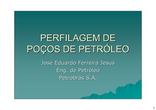 PERFILAGEM DE
POÇOS DE PETRÓLEO
  José Eduardo Ferreira Jesus
        Eng. de Petróleo
         Petrobras S.A.




                                1
 
